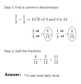 Addition of Fractions question 2