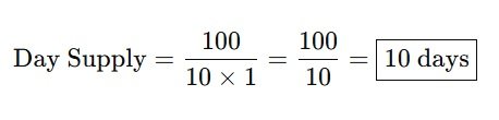 Day Supply Calculation Formula liquids Q1