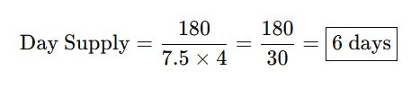 Day Supply Calculation Formula liquids Q3