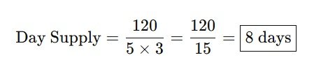 Day Supply Calculation Formula liquids Q4