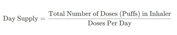 Inhalers Day Supply Calculation Formula