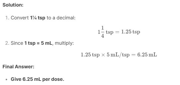 Liquid Medication Measurements Question 5