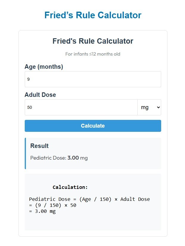 Fried's Rule Calculator